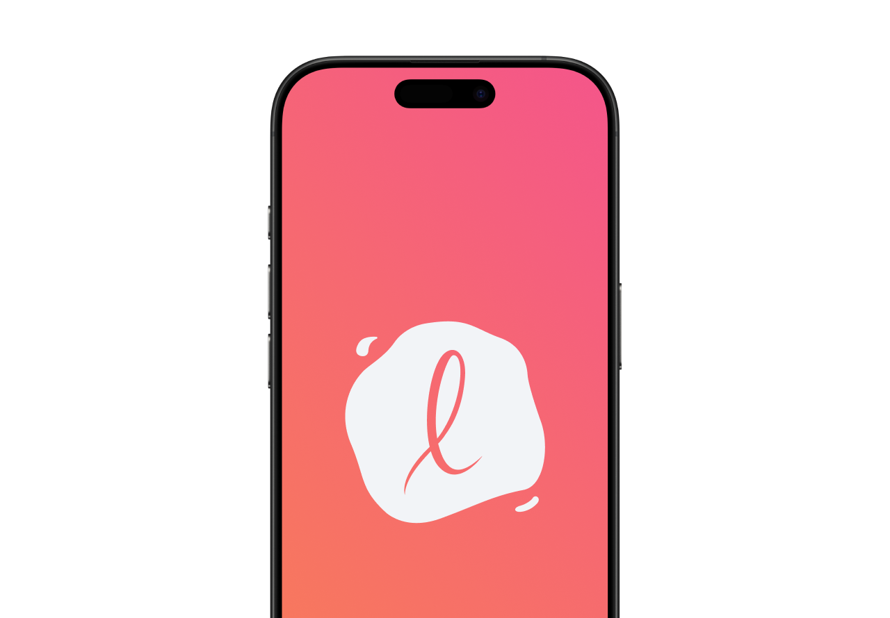 Lumini mobile app home screen with pink gradient and logo